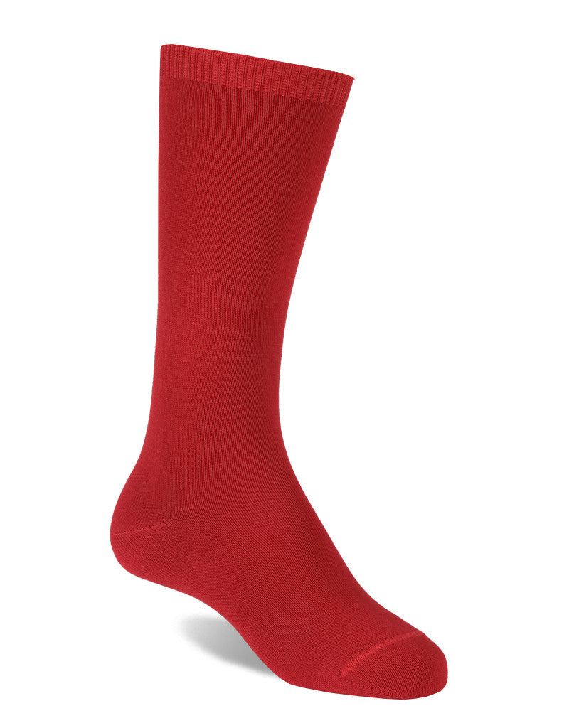 red plain knee-high socks for boys by JC Castella