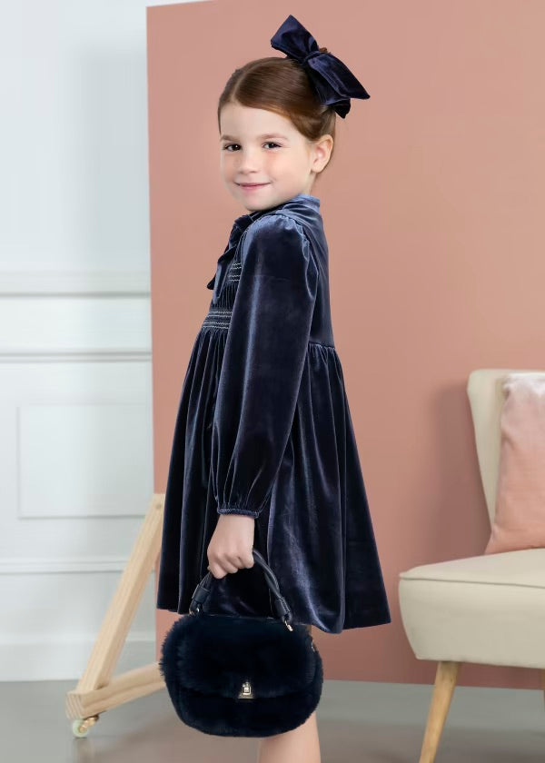 ABEL & LULA Girls Navy Faux Fur Bag - 5991