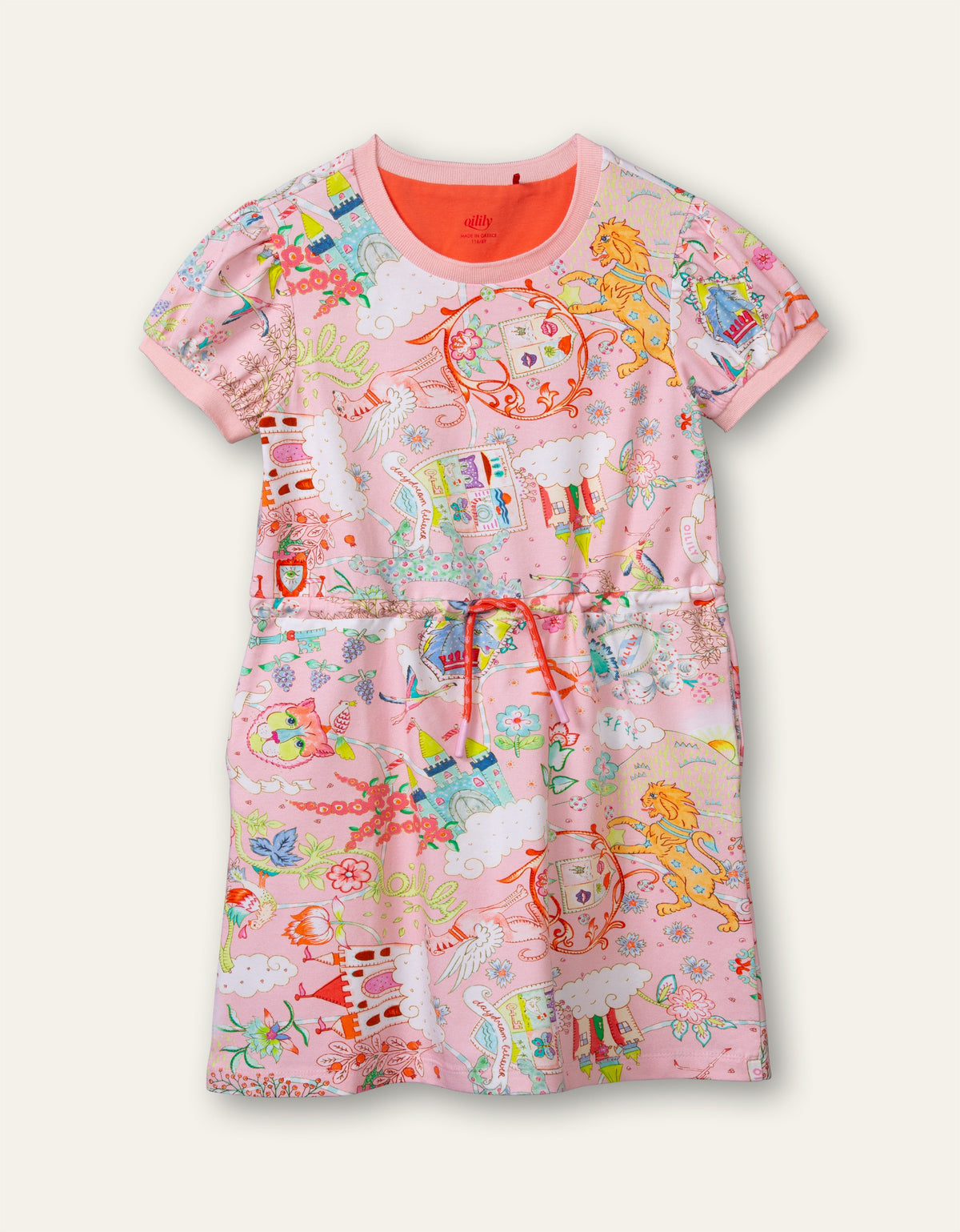 Oilily Castle in the Clouds Girls Pink Jersey Dress