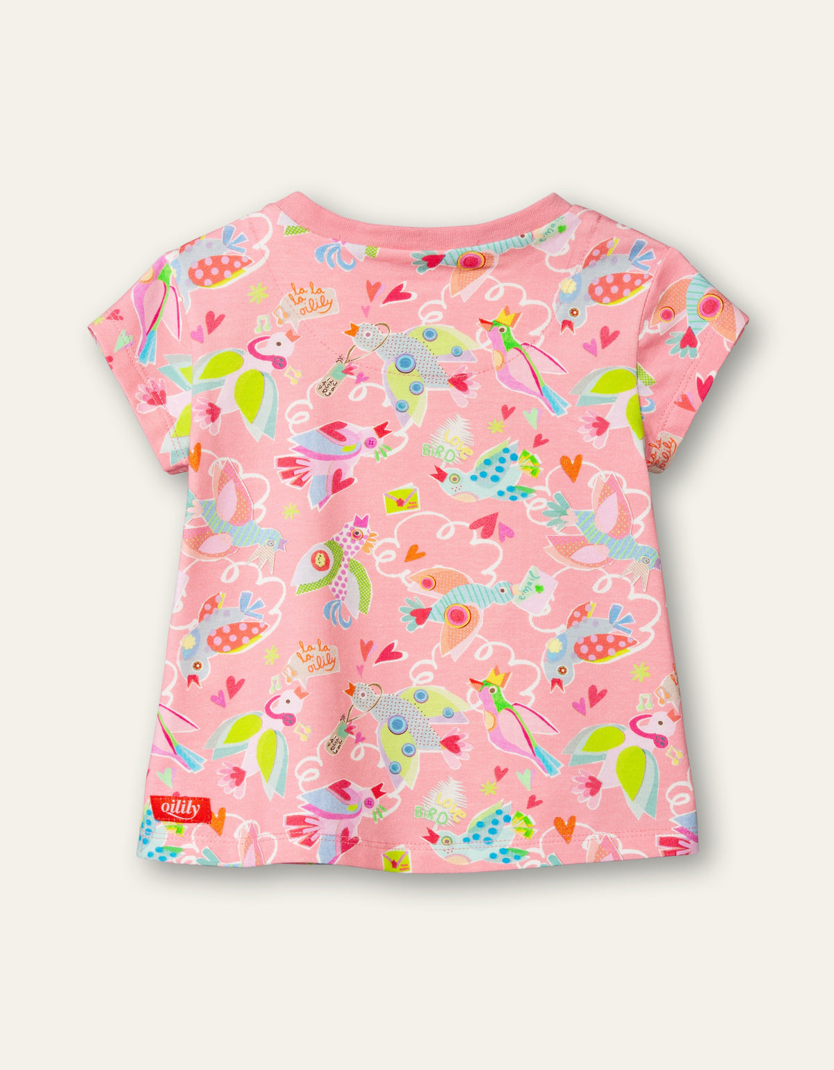 Oilily Twinz Girls Geranium Pink Birds T-Shirt