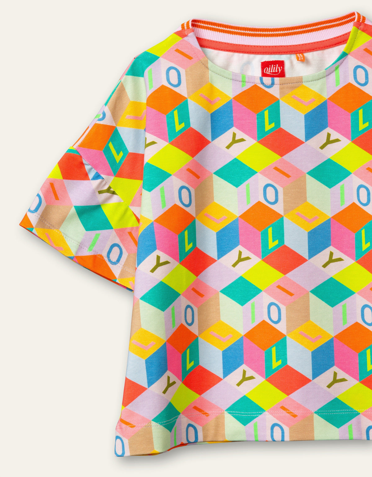 Oilily Tischa Girls Multicolour Blocks T-Shirt