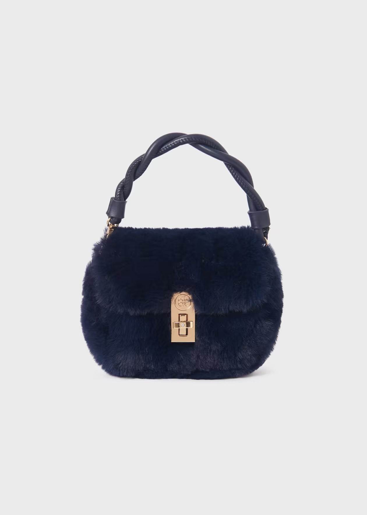 ABEL & LULA Girls Navy Faux Fur Bag - 5991