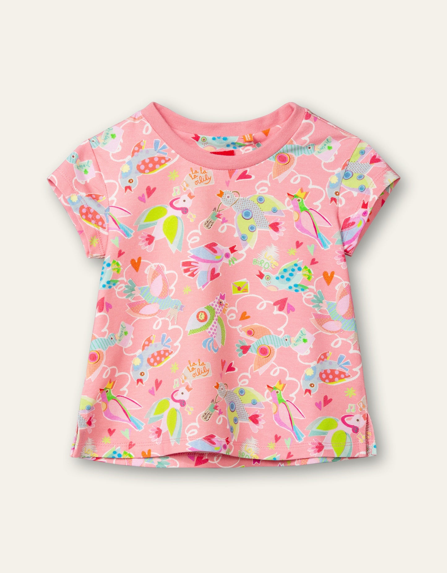 Oilily Twinz Girls Geranium Pink Birds T-Shirt