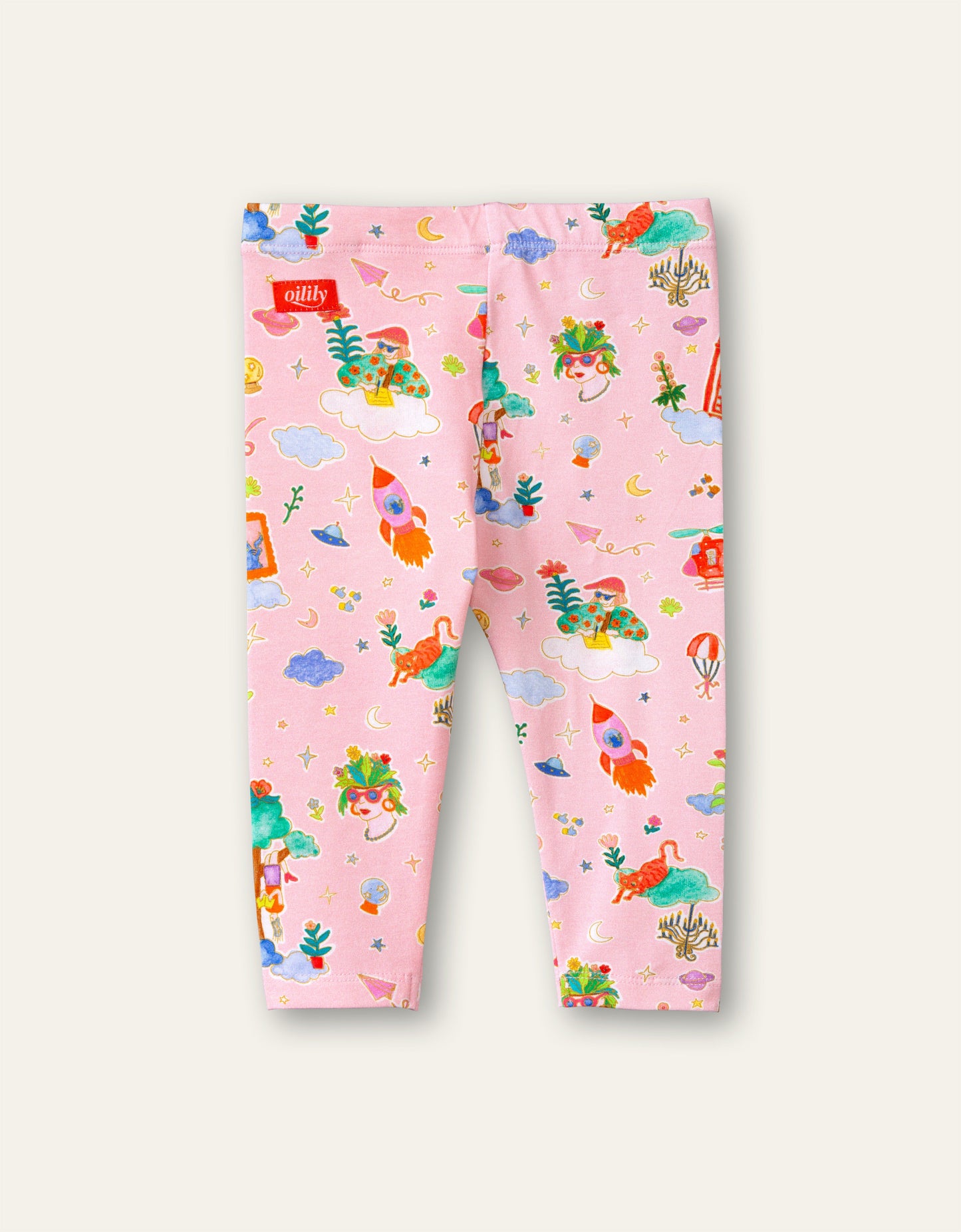 SS21 Oilily Tiska Party in the Clouds Pink Leggings