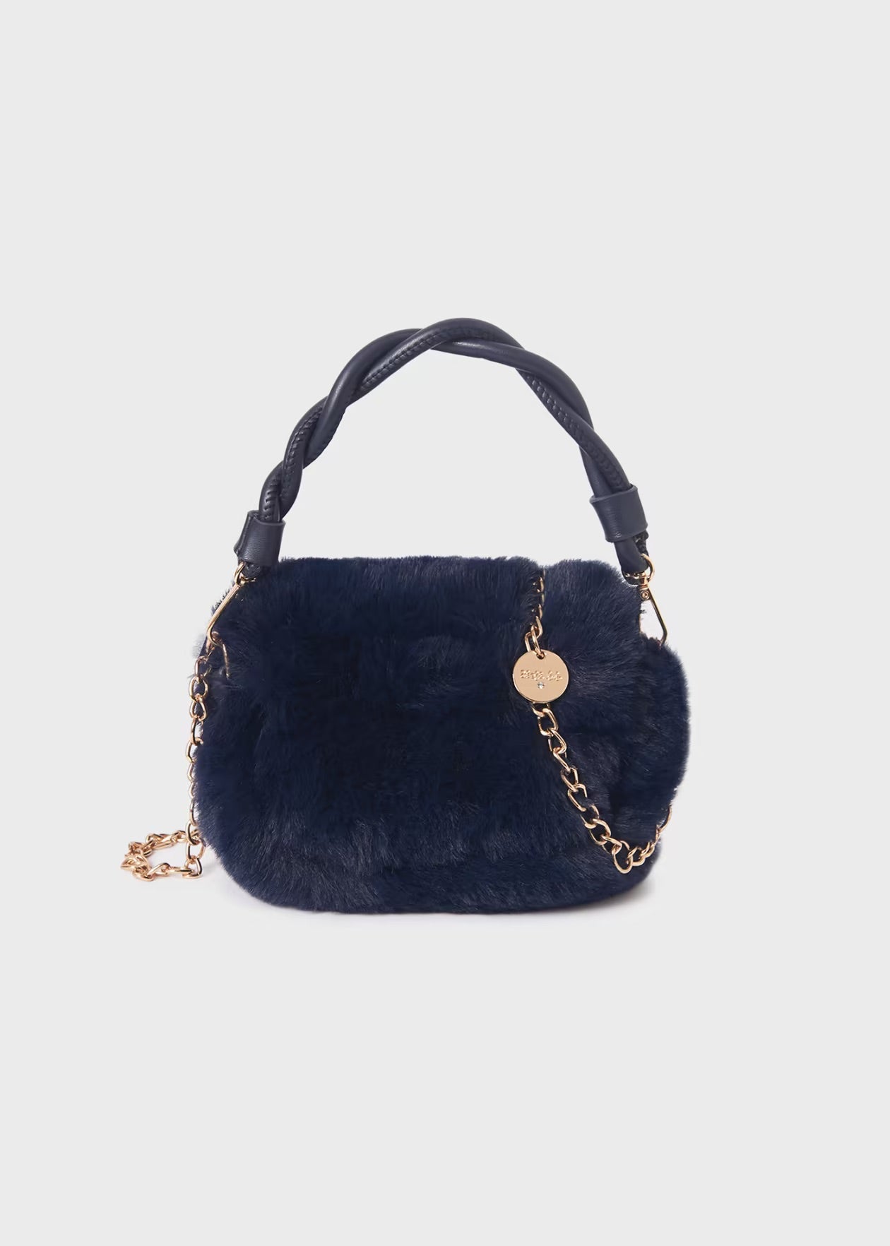 ABEL & LULA Girls Navy Faux Fur Bag - 5991