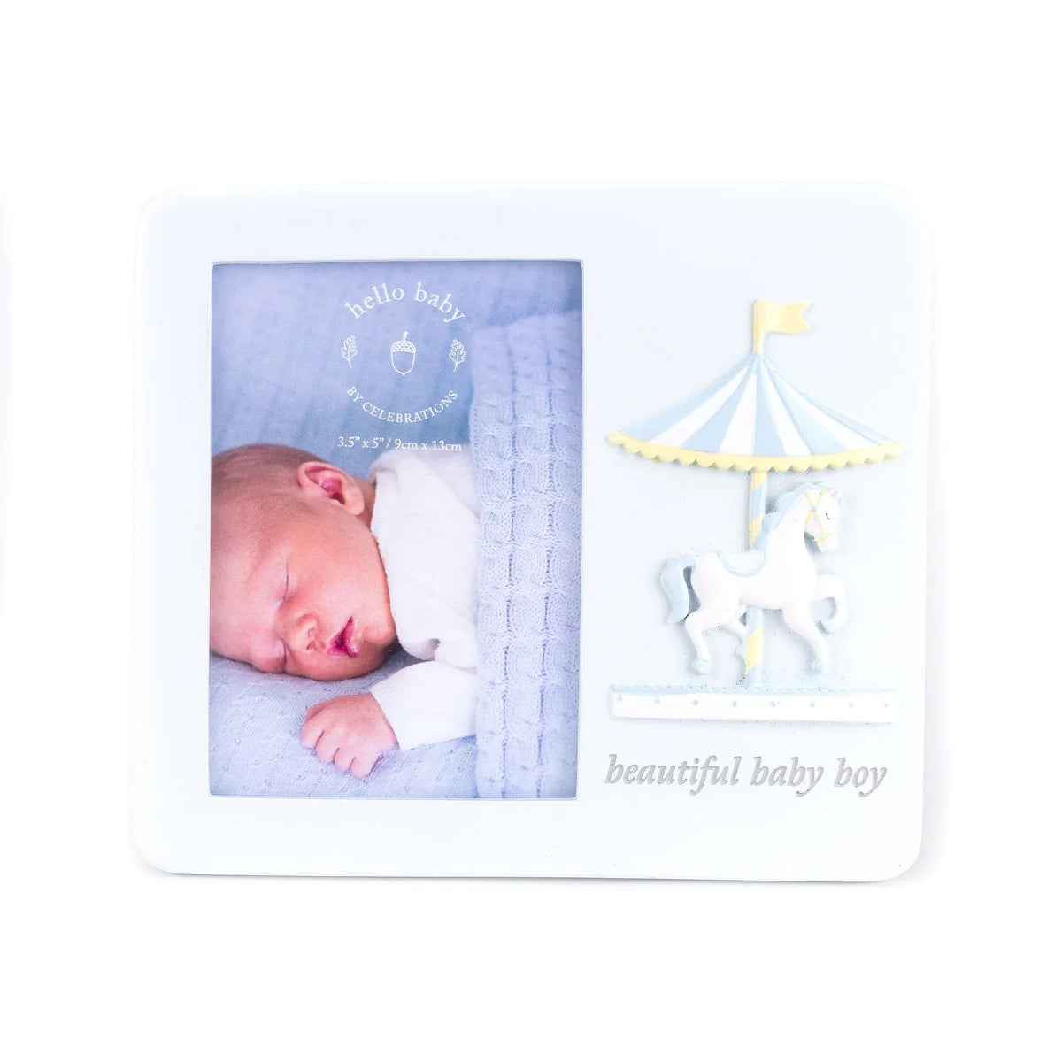 HELLO BABY Carousel Photo Frame - Blue
