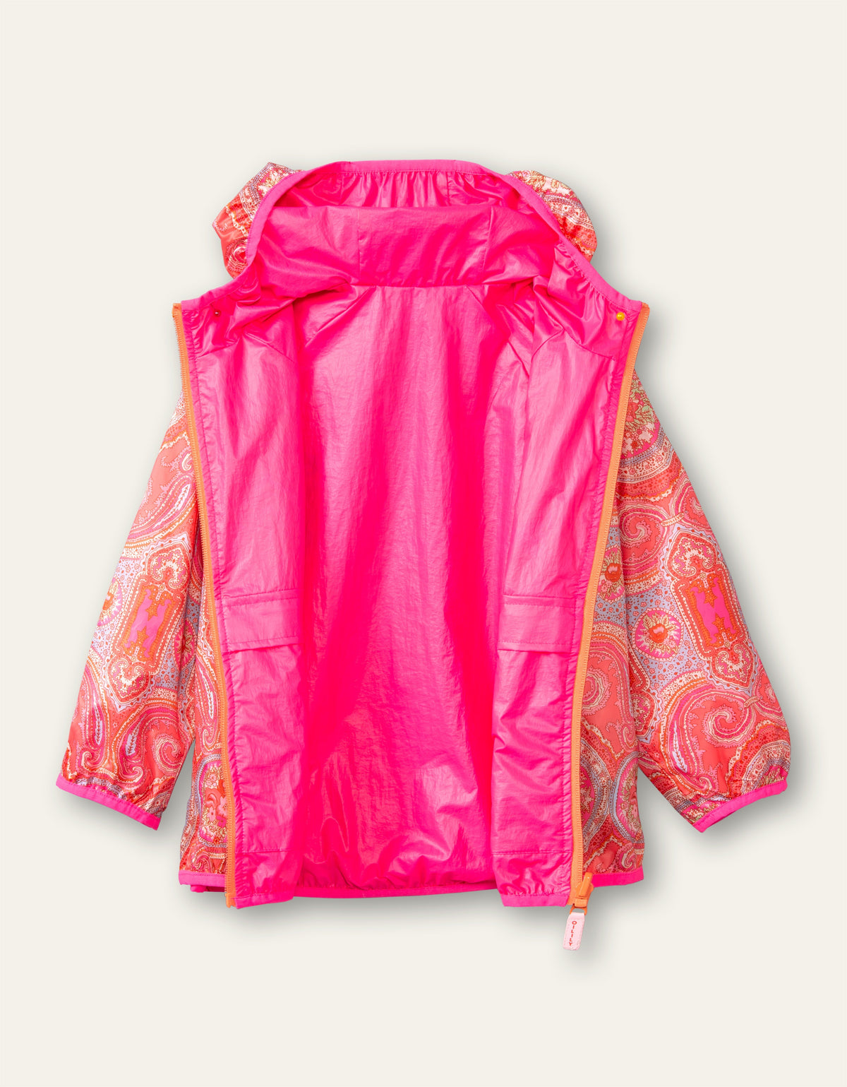 Oilily City Rose Girls Coral & Pink Paisley Reversible Jacket