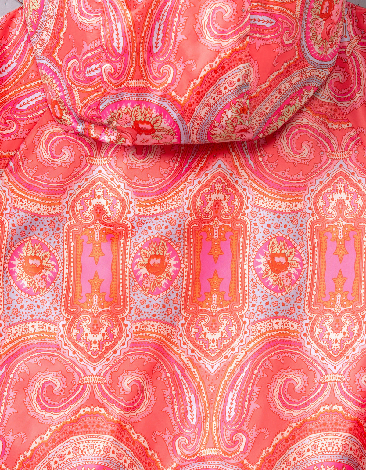 Oilily City Rose Girls Coral & Pink Paisley Reversible Jacket