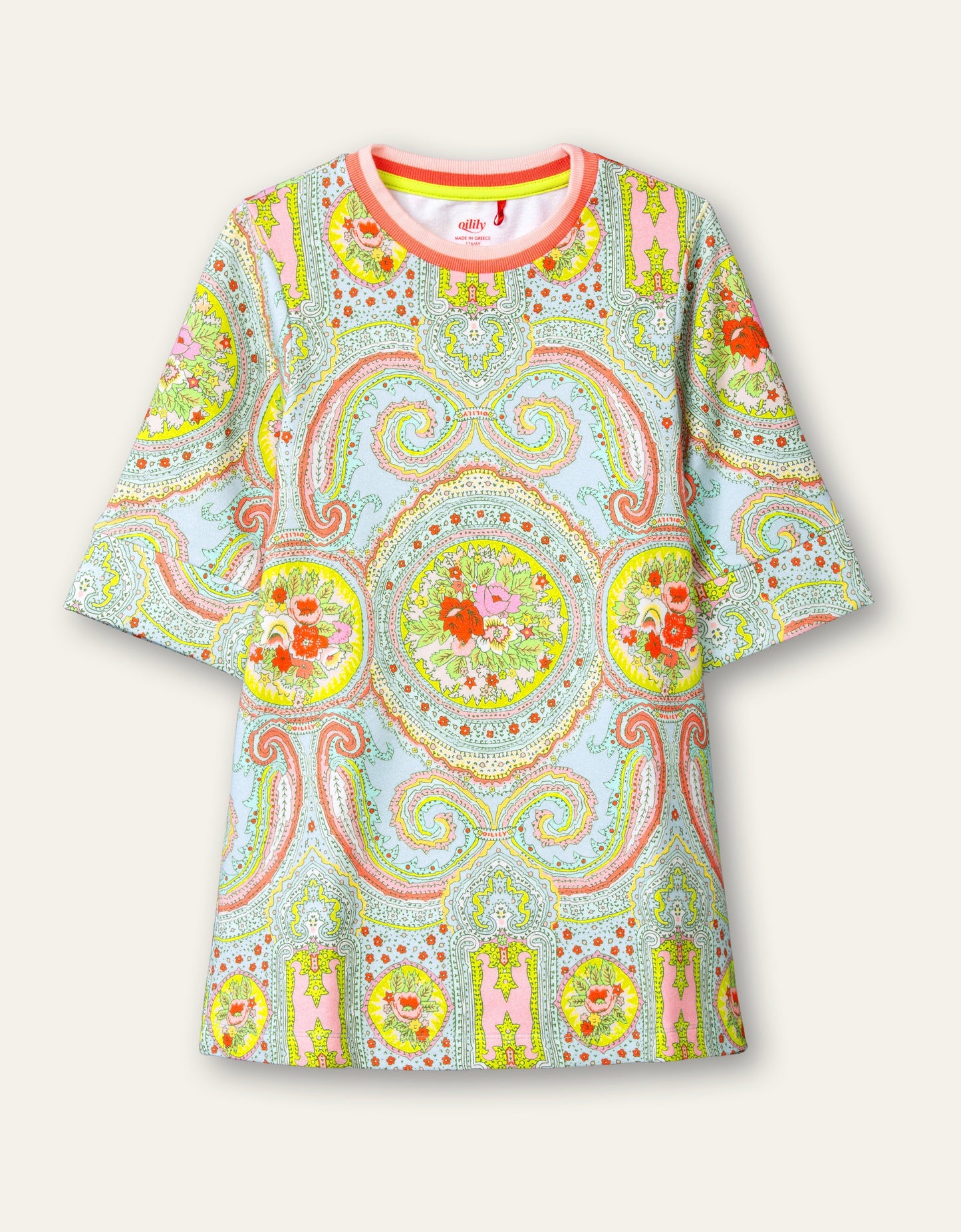 Oilily Haver Girls Blue Paisley Sweater Dress
