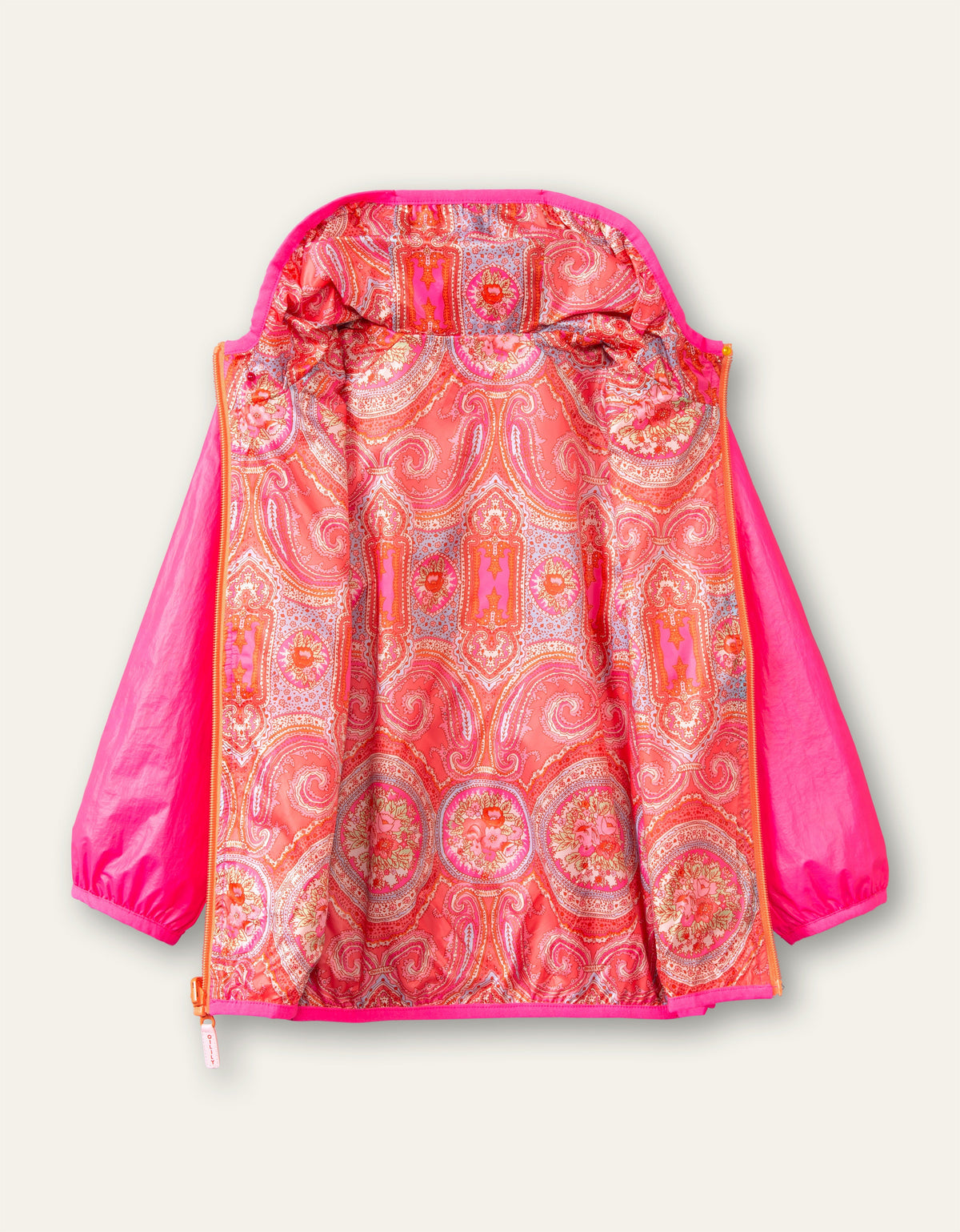 Oilily City Rose Girls Coral & Pink Paisley Reversible Jacket