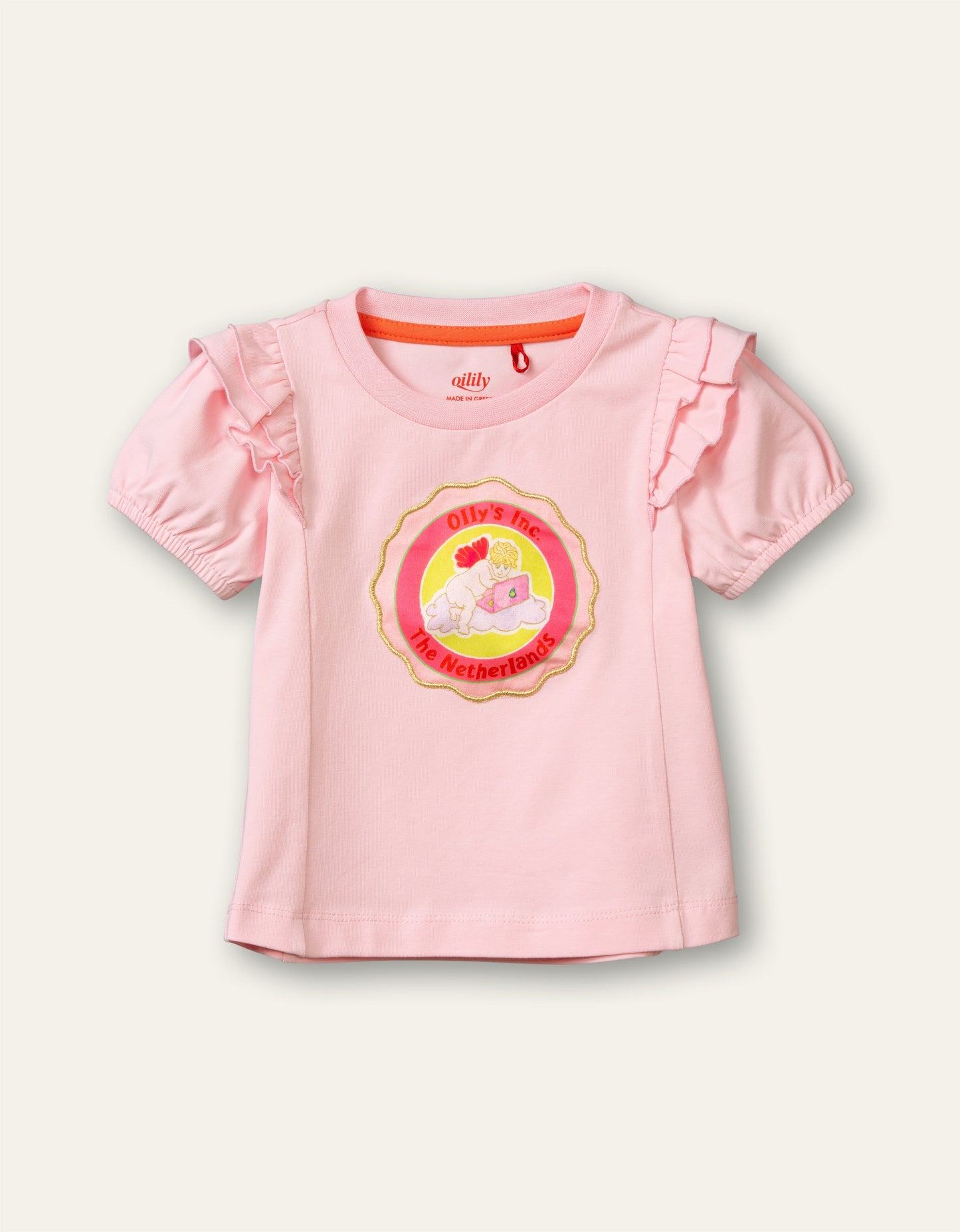 Oilily Tamarind Girls Pink Badge T-Shirt