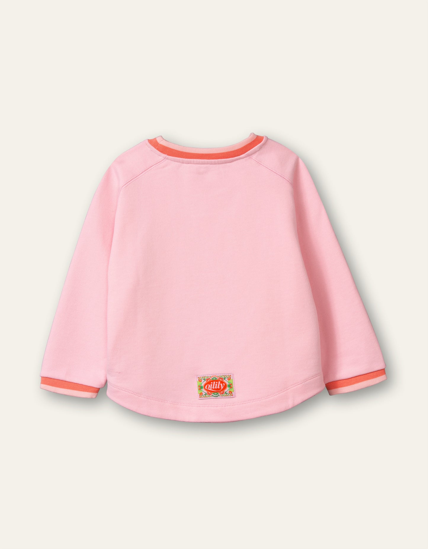 Oilily Home Girls Pink Floral Logo Sweater
