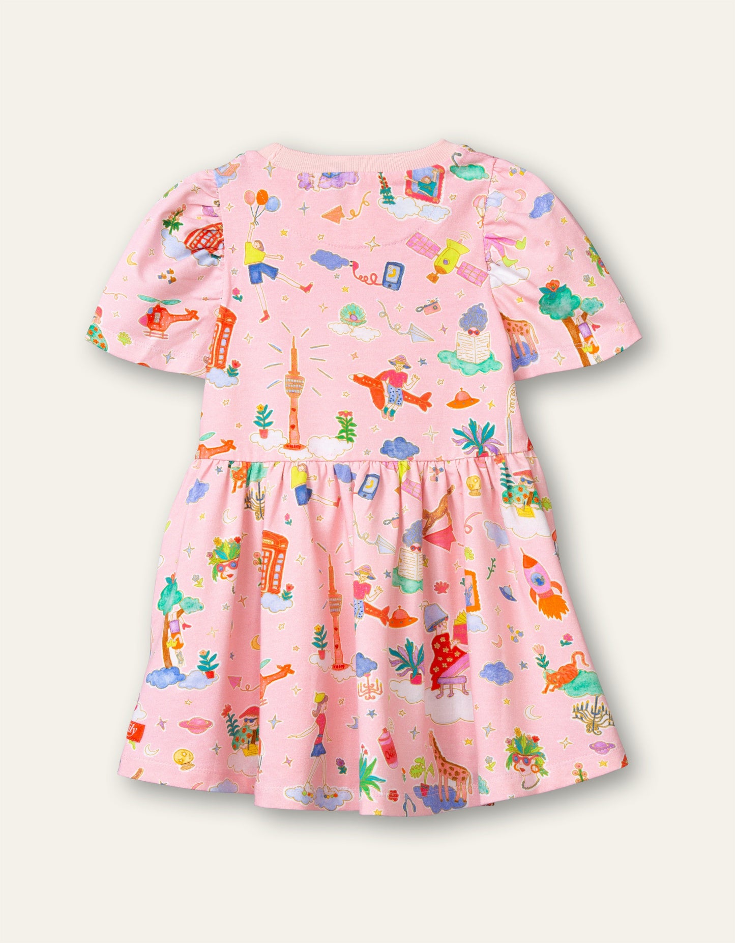 Oilily Party in the Clouds Girls Pink Jersey Dress