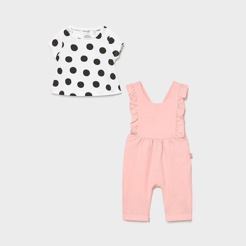 Mayoral Baby Girls Polka Dot Dungaree Set - 1619