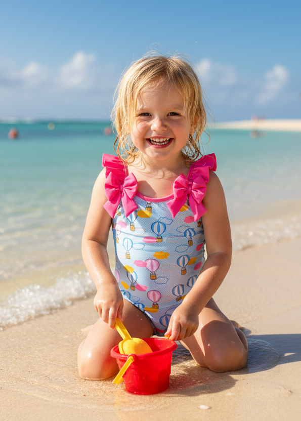 Deolinda Hot Air Balloon girls swimsuit 2606 - lifestyle view
