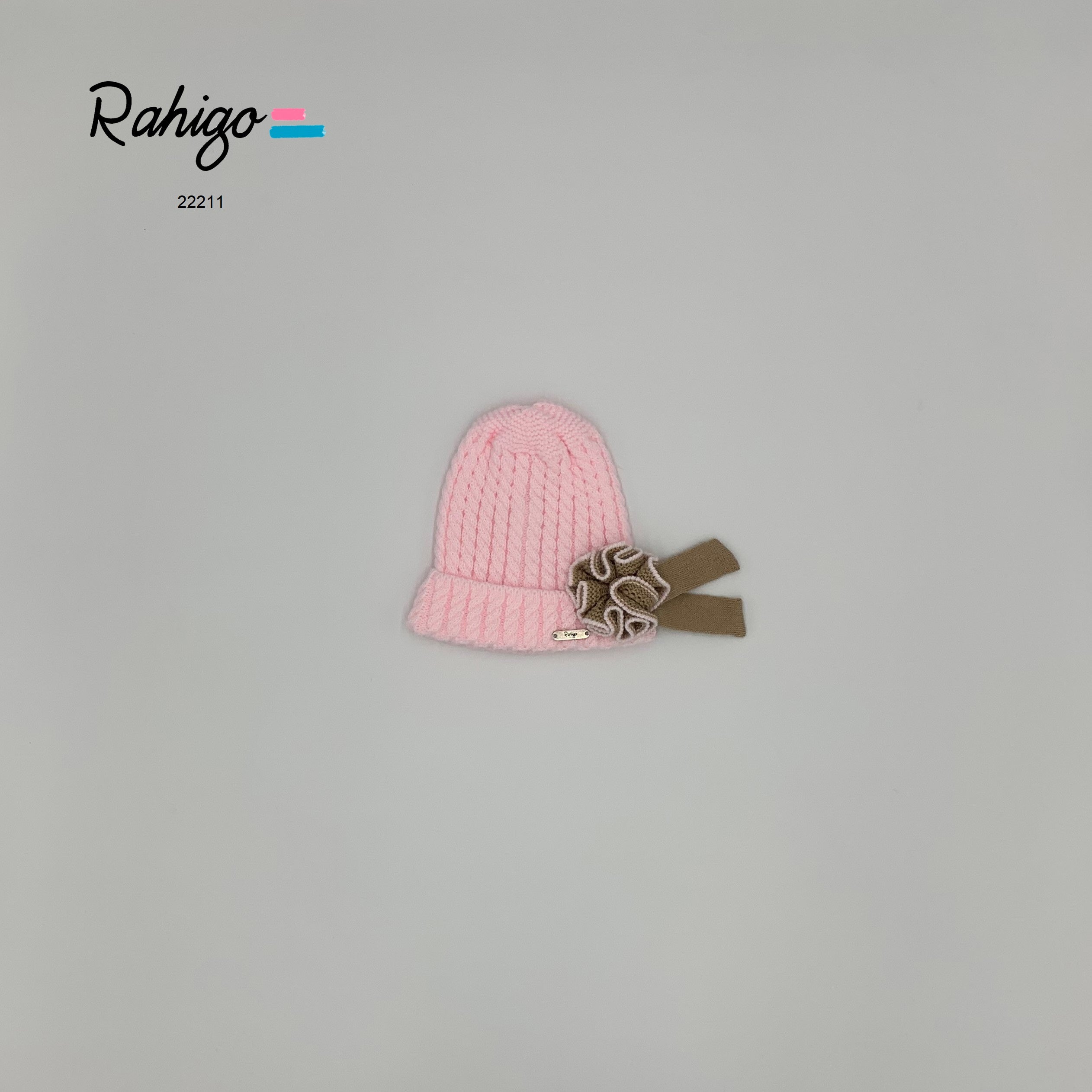 AW22 RAHIGO Pink & Camel Baby Girls Hat - 22211