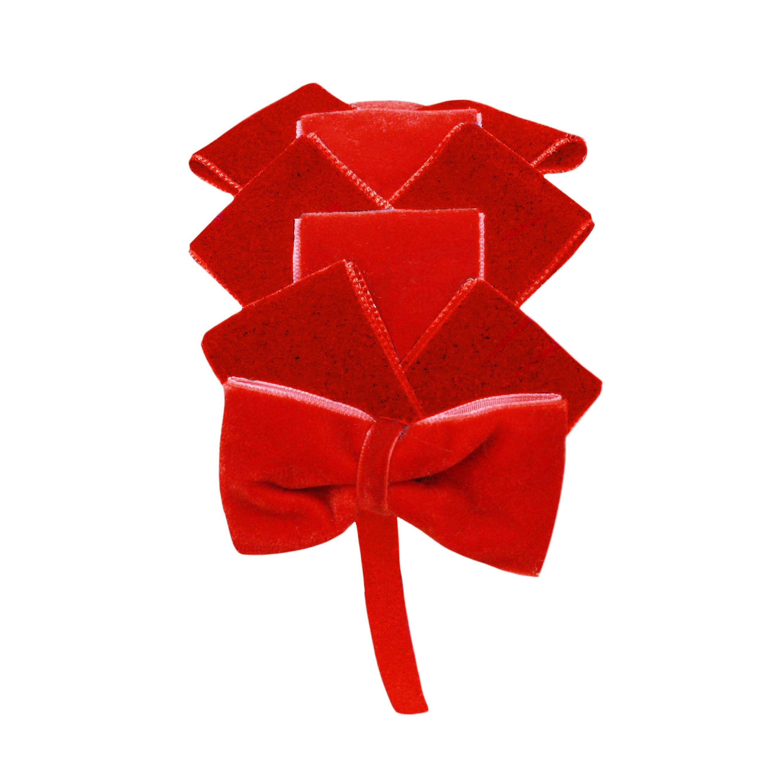 MIRANDA Velvet Bow Girls Hairband - Red