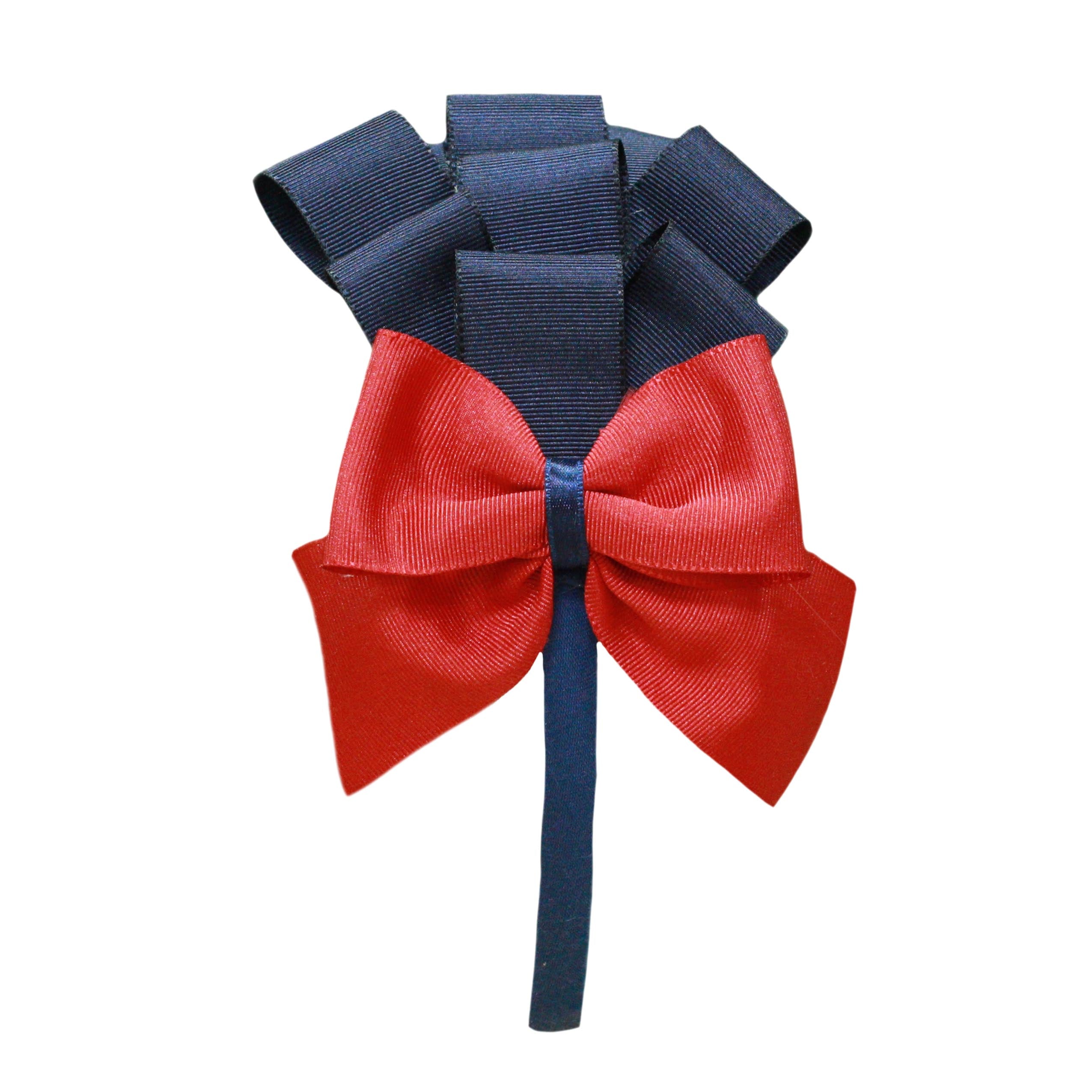 AW21 Miranda Taffeta Girls Hairband - Navy/Red