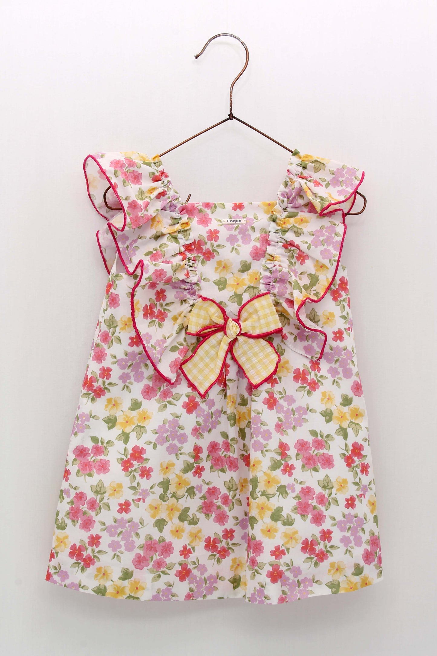 SS23 FOQUE Lemon & Pink Floral Girls A-Line Dress