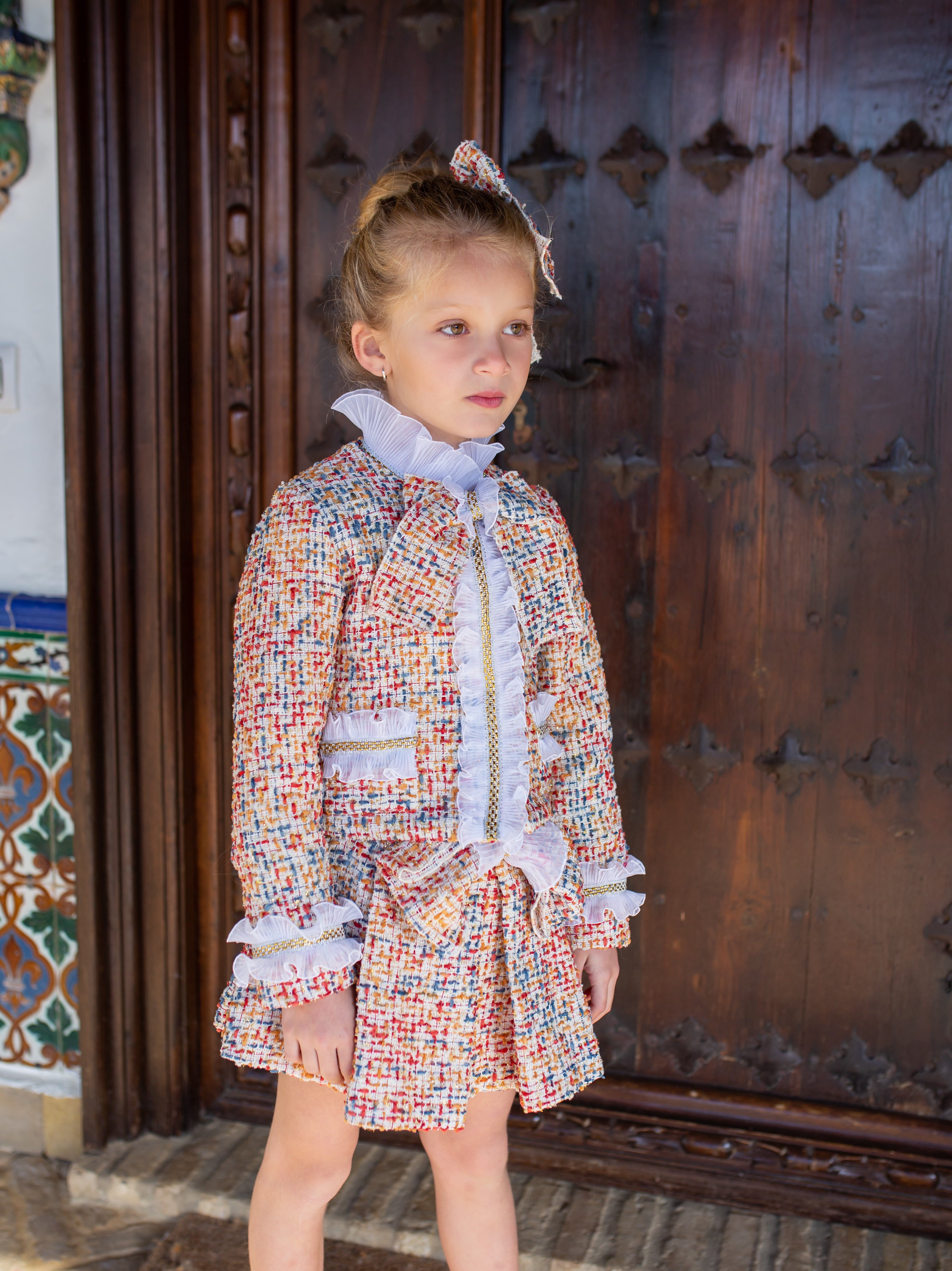 AW22 NAXOS Coco Tweed Skirt Set with Jacket