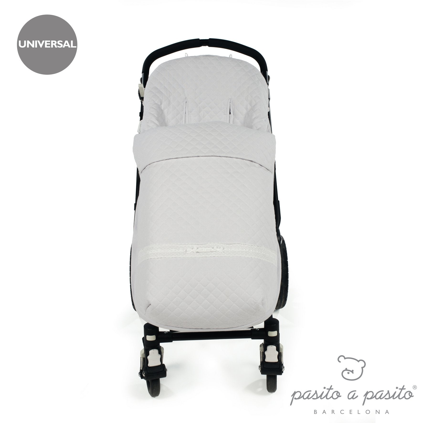 PASITO A PASITO Oxford Grey Quilted Universal Pram Liner Cosy Toes
