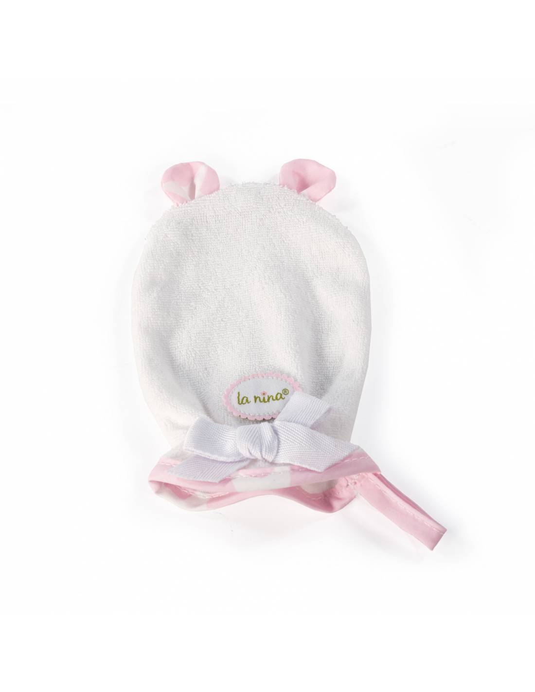 La Nina Carlota Pink & White Dolls Wash Mitt