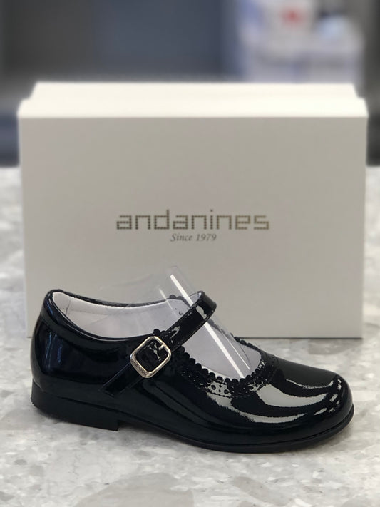 ANDANINES Black Girls Patent Leather Mary Jane Shoe