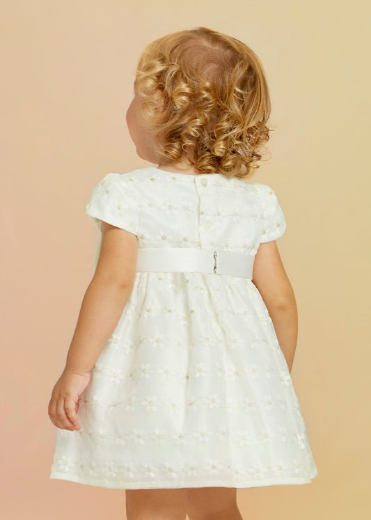 SS23 ABEL & LULA Baby Girls Cream & Gold Dress - 5016