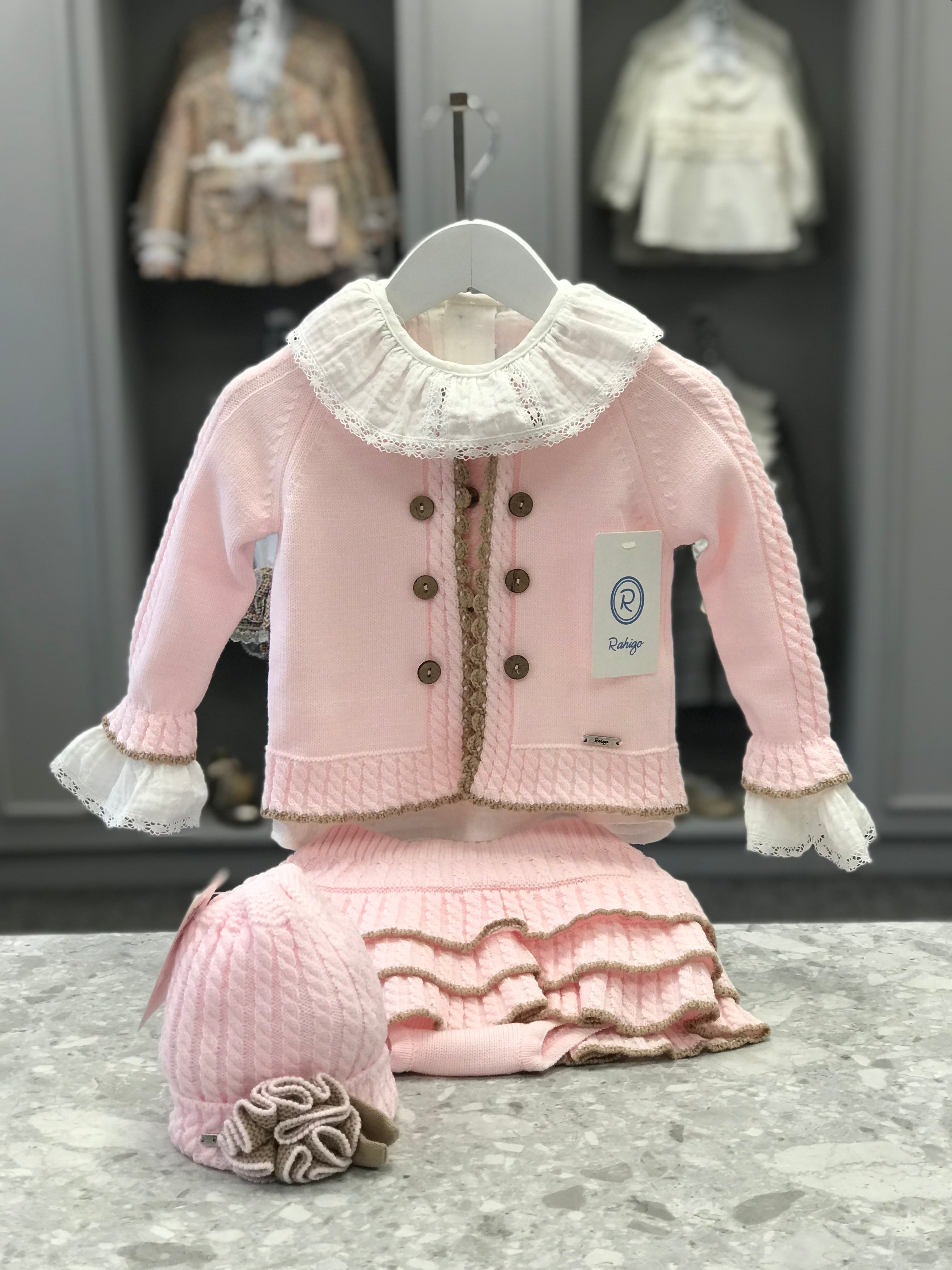 AW22 RAHIGO Pink & Camel Baby Girls Hat - 22211