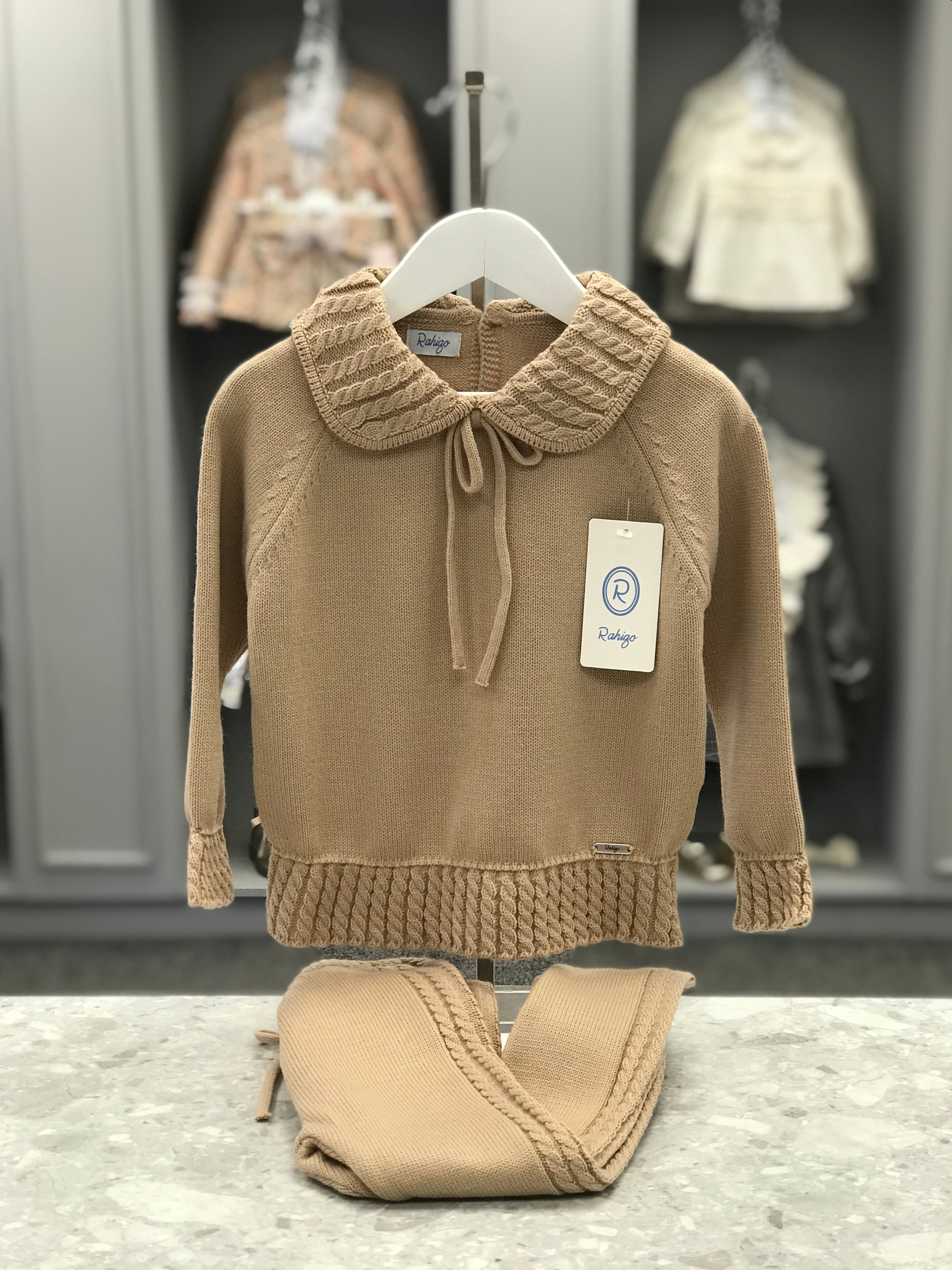 AW22 RAHIGO Girls Cable Knit Camel Tracksuit - 22234