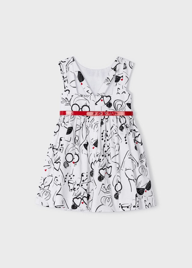 MAYORAL Girls Black & White Dress with Belt - CLEARANCE SALE