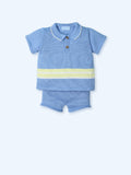MAC ILUSION Yakarta Boys Afazata Blue Knitted Short Set - 0022