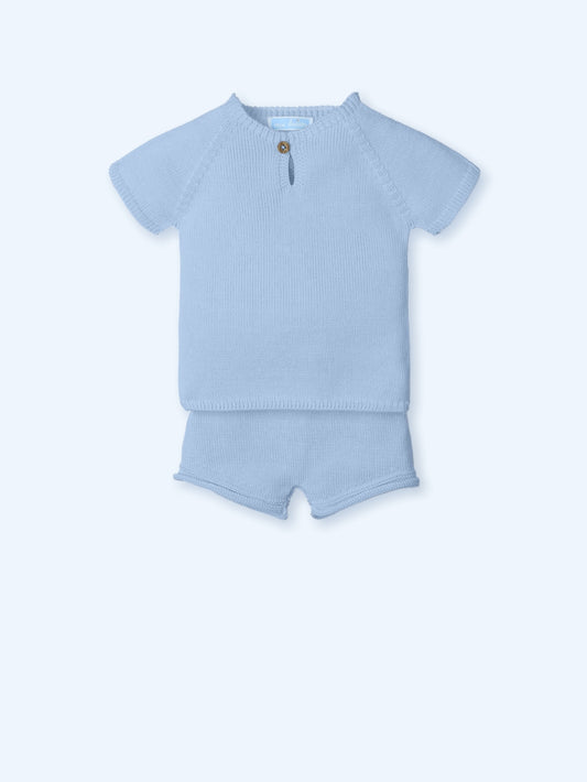 Mac Ilusión Serenity Boys Afazata Blue Knitted Shorts Set - 0023