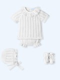 MAC ILUSION Floral Rustik Girls White Four Piece Knitted Set - 0035