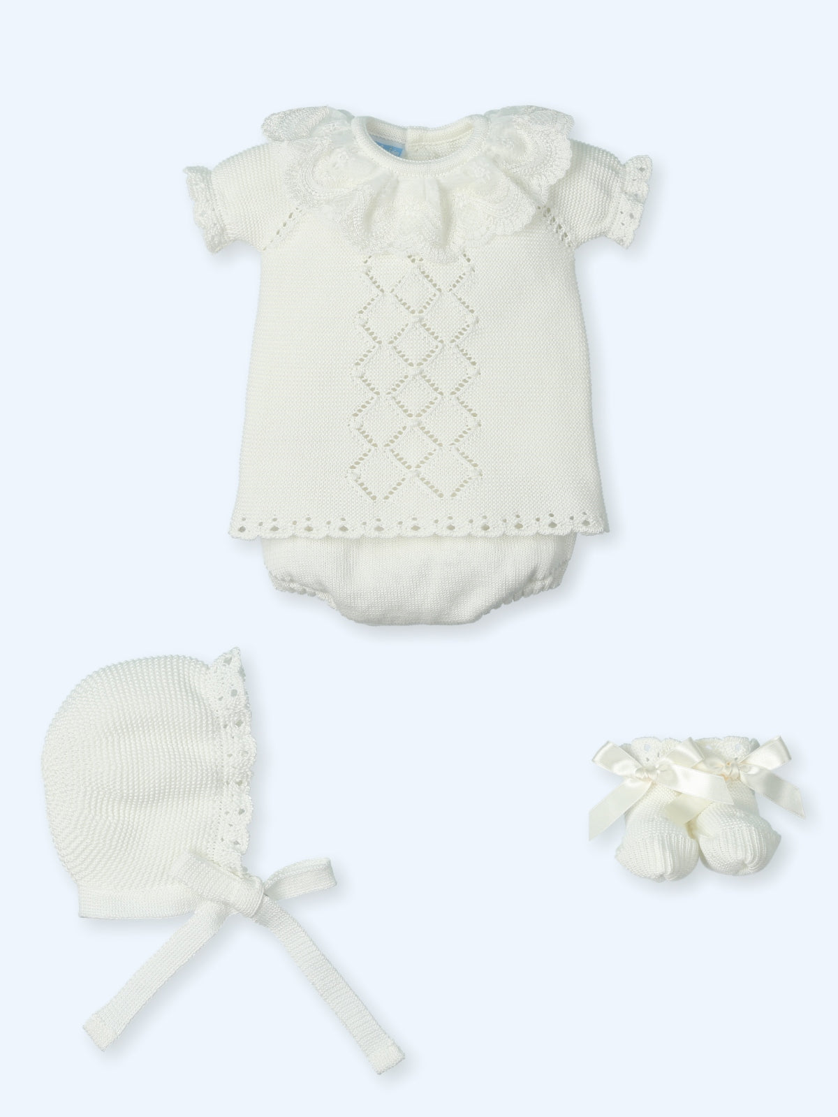 Mac Ilusión Special Thing Girls Cream Four Piece Knitted Set - 0039V