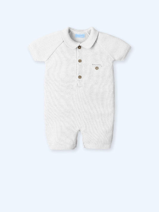 Mac Ilusión Tigris Boys White Knitted Romper - 0047