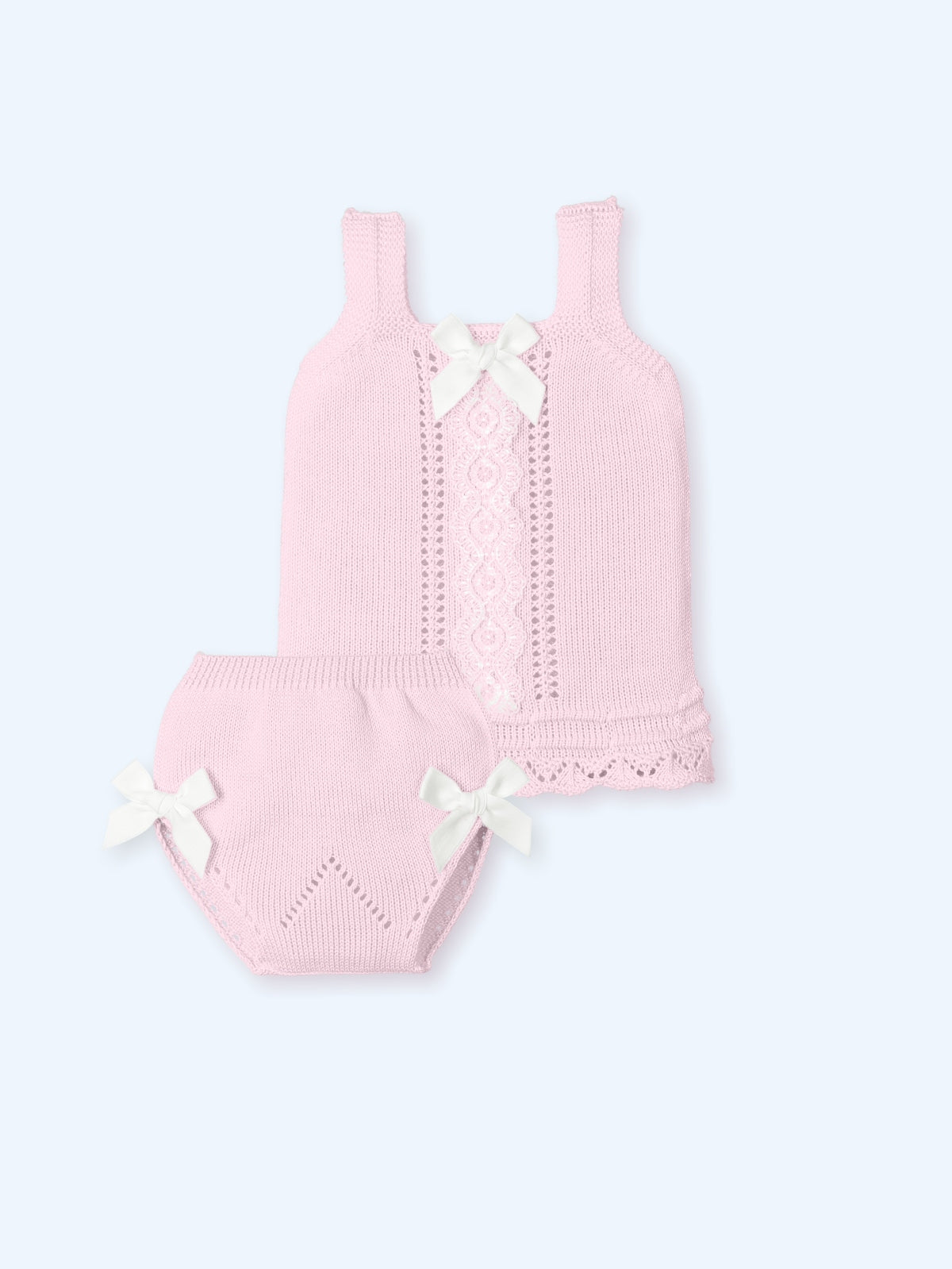 MAC ILUSION Miami Tulle Girls Pink Knitted Set - 0064