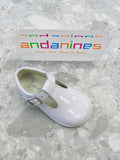 ANDANINES White Boys Patent Leather T-Bar Shoes - 191862