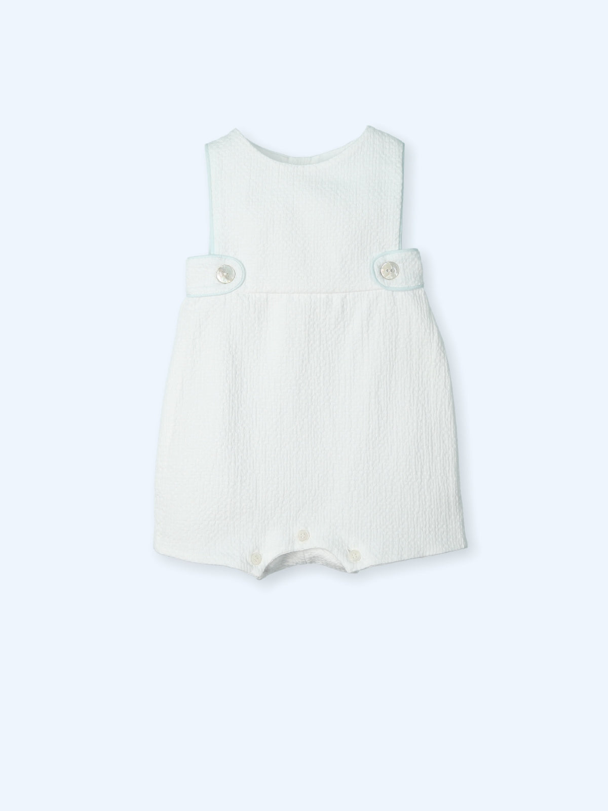 MAC ILUSION Mykonos Boys White & Mint Green Shortie Romper - 0141