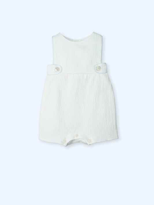 Mac Ilusión Mykonos Boys White & Afazata Blue Shortie Romper - 0141