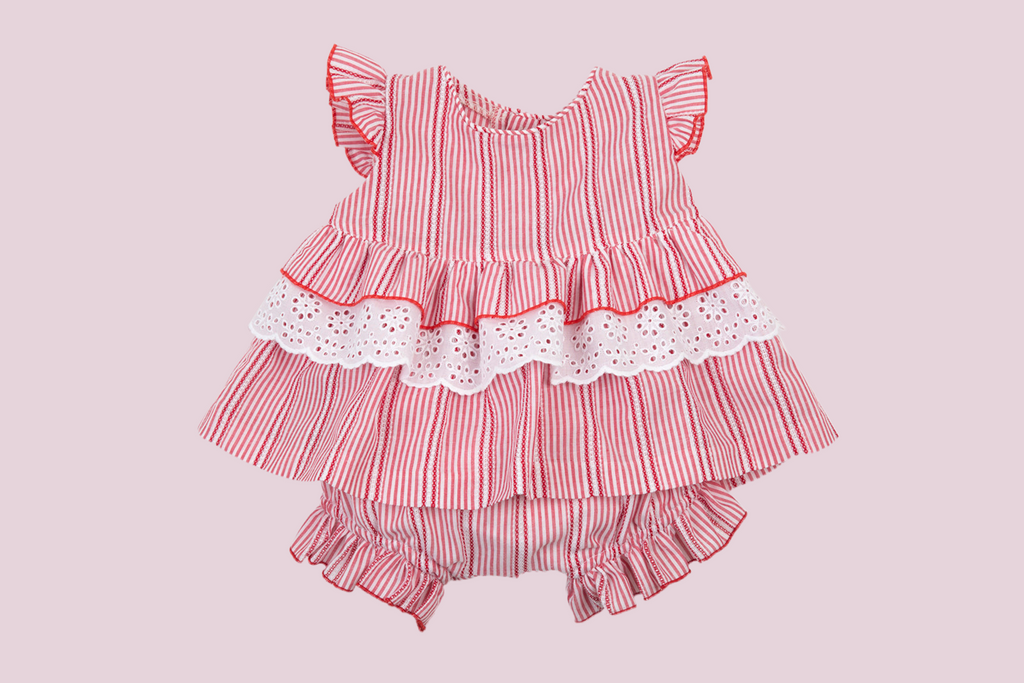 ROCHY Vainica Girls Red & White Jam Pant Set - CLEARANCE SALE