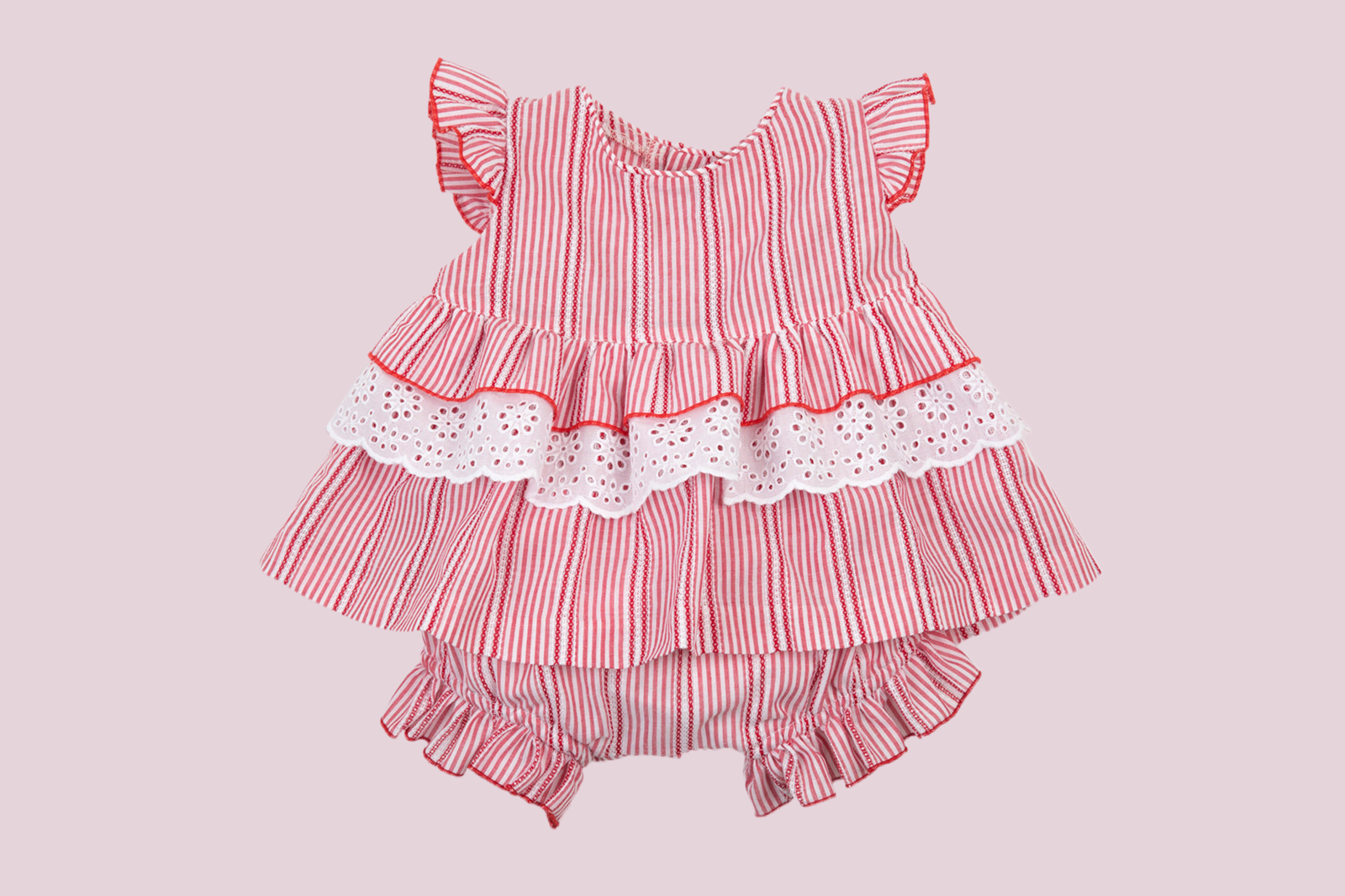 ROCHY Vainica Girls Red & White Jam Pant Set - CLEARANCE SALE