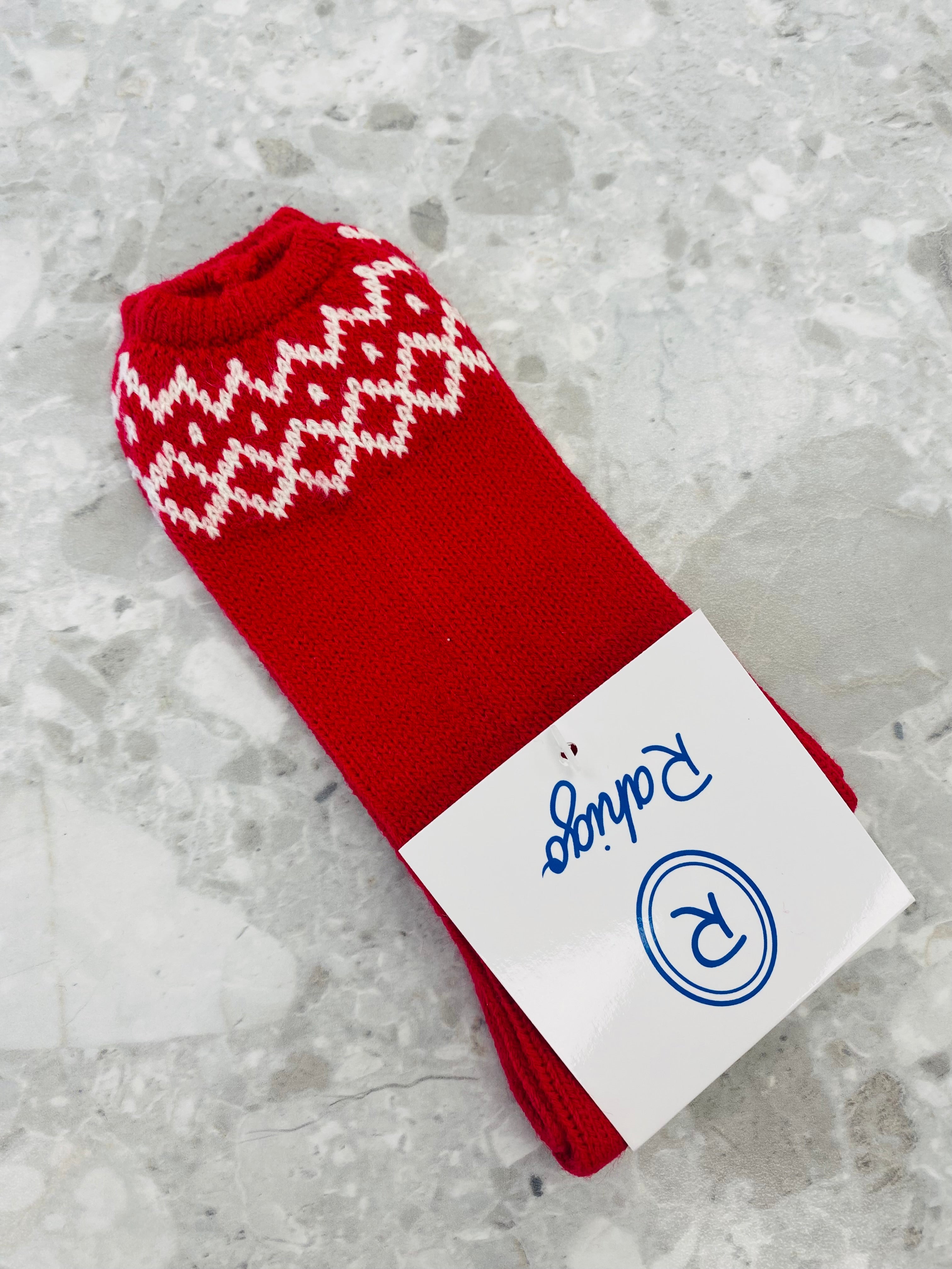 AW25 RAHIGO Red & Cream Boys Socks - 252115