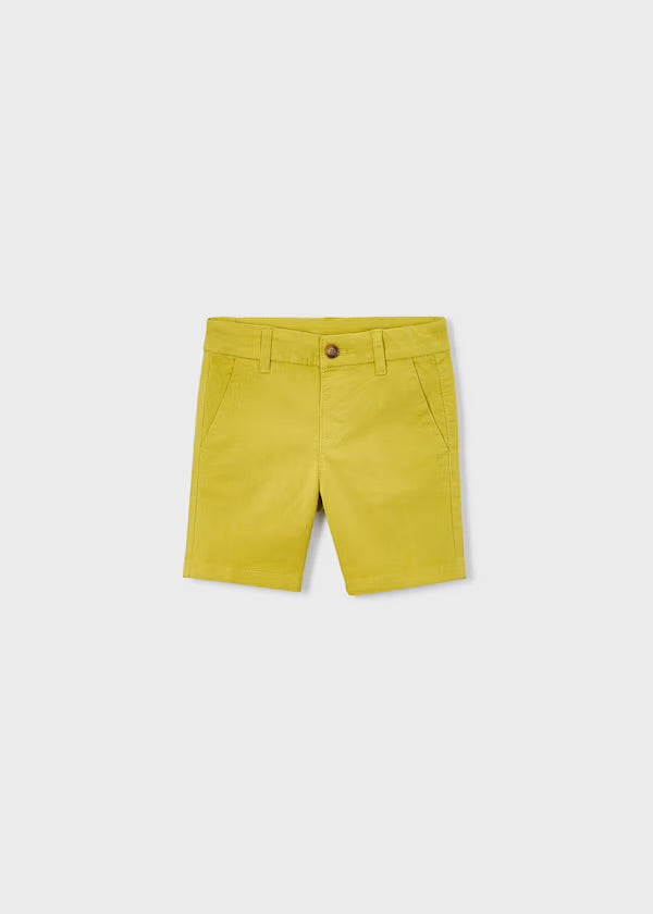Mayoral Capri-yellow chino shorts for boys, front view