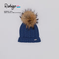 RAHIGO Oxford Blue Boys Fur Pom Pom Hat - 26274