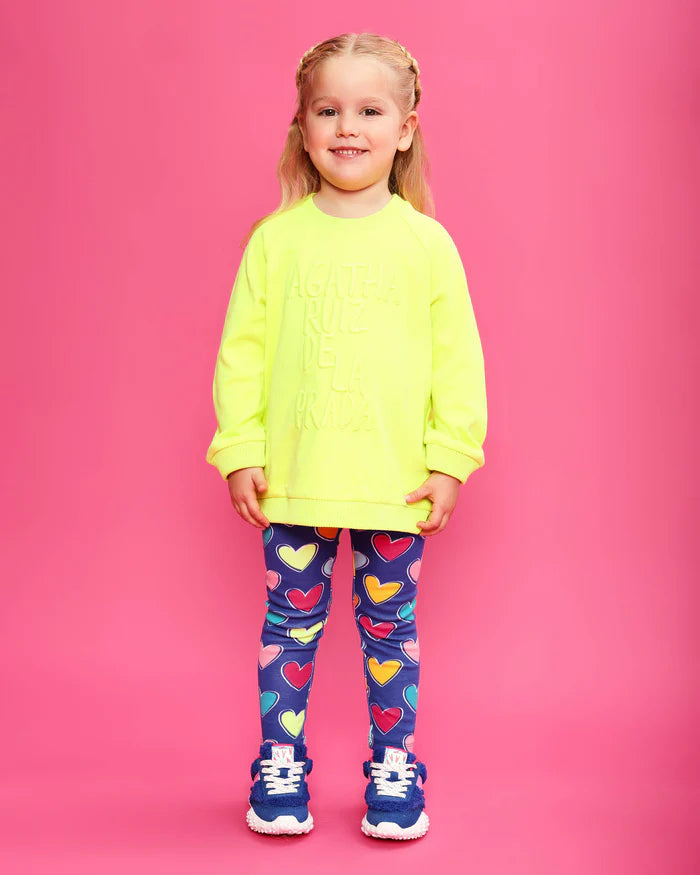 AW25 AGATHA RUIZ DE LA PRADA Girls Multicolour Heart print Legging Set