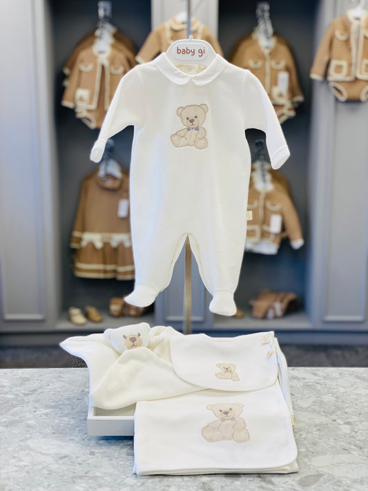 BABY GI Sweet Teddy Unisex Baby Ivory Four Piece Set