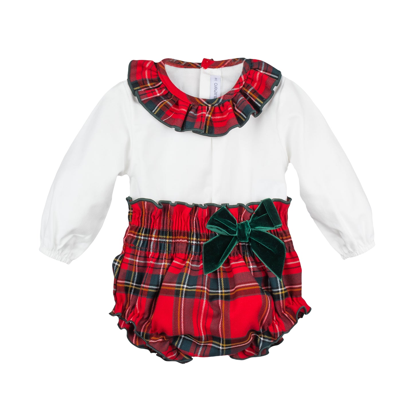 CALAMARO AW24 Bidasoa Girls Red Tartan Jam Pant Set - 11091