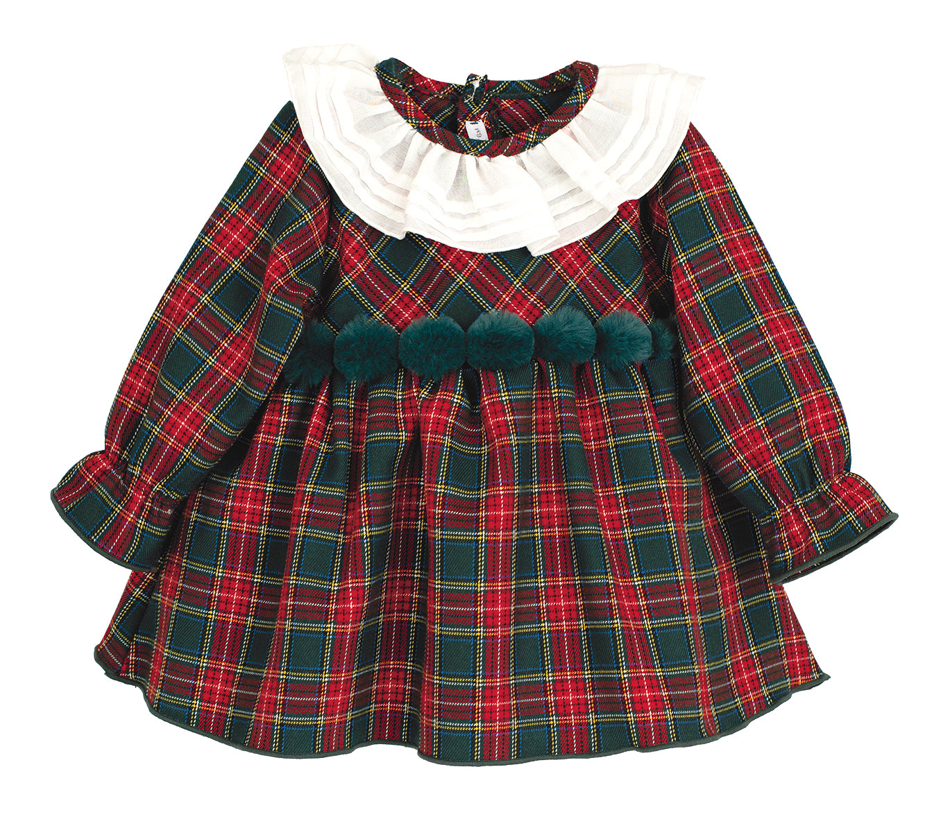 AW25 CALAMARO Galerna Girls Green & Red Tartan Dress - 21313