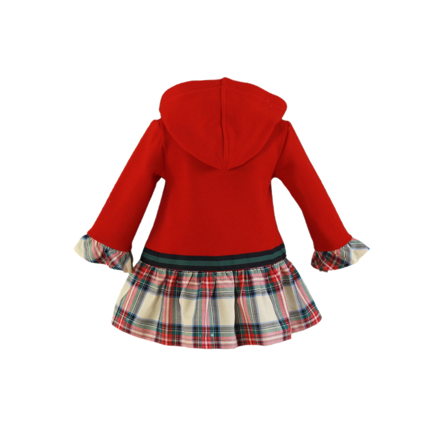 MIRANDA NEL BLU Baby Girls Red Tartan Hoodie Dress - 1200V